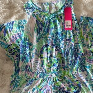 Lilly Pulitzer Vibrant Blue and Green Kids jumpsuit